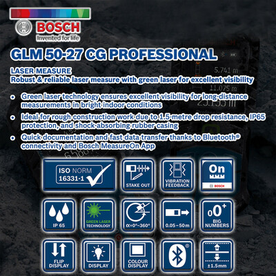 متر لیزری بوش مدل GLM 50-27 CG Professional