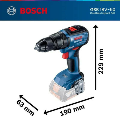 پیچ گوشتی شارژی چکشی بوش مدل GSB 18 V 50Extra brushless