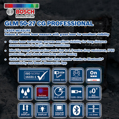 متر لیزری بوش مدل GLM 50-27 C