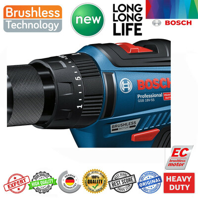 دریل شارژی چکشی بوش مدل GSB 18V-50 EC Motor + 3 Extra