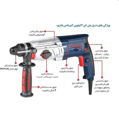 دریل بتن کن توسن مدل 8020 H