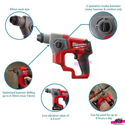 دریل بتن کن شارژی میلواکی مدل M12 CH-0C