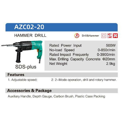 دریل بتن کن دی سی ای مدل AZC02-20