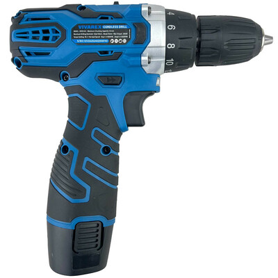 دریل پیچ گوشتی شارژی ویوارکس مدل VR12V-2A-BLUE مجموعه 28 عددی
