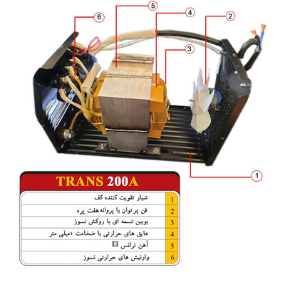 دستگاه جوش 200 آمپر صنایع جوش و برش الکتروجوش اصفهان کرمانی مدل TRNS200