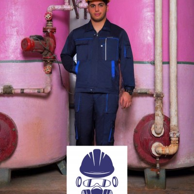 لباس کار پروشات مدل سناتور سرمه ای آبی شالی