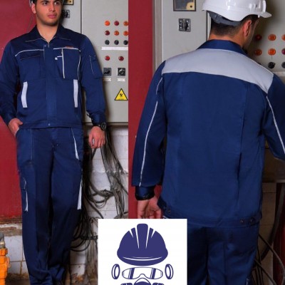 لباس کار پروشات مدل سناتور آبی نفتی استخوانی