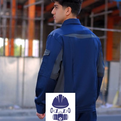 لباس کار پروشات مدل سپهر آبی نفتی طوسی