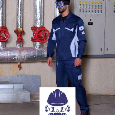 لباس کار پروشات مدل سپهر آبی نفتی استخوانی