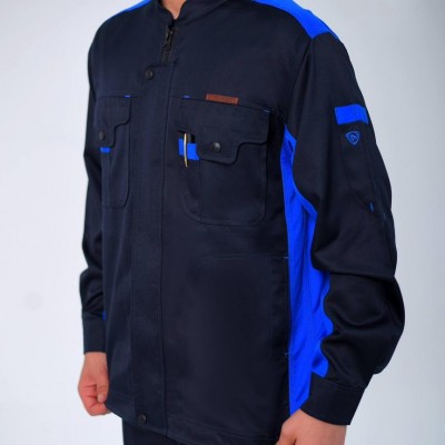 لباس کار پروشات مدل سهند سرمه ای آبی شالی