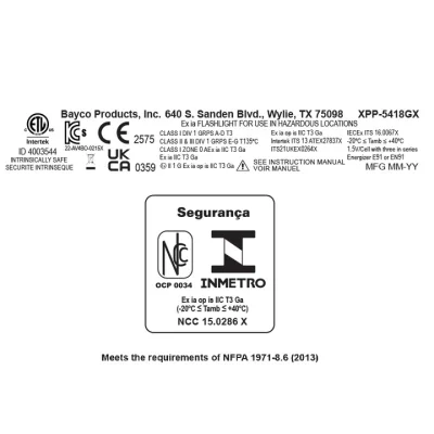 چراغ قوه ضد انفجار نایت استیک مدل night stick 5418GX-K01