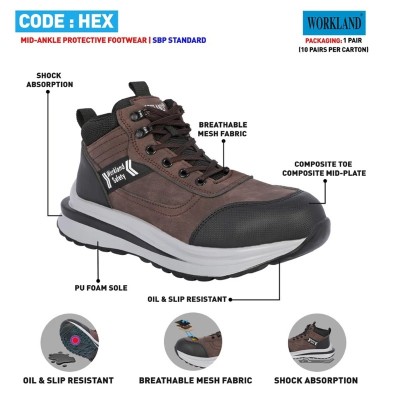 کفش ایمنی ورک لند مدل مهندسی اسپرت کد HEX