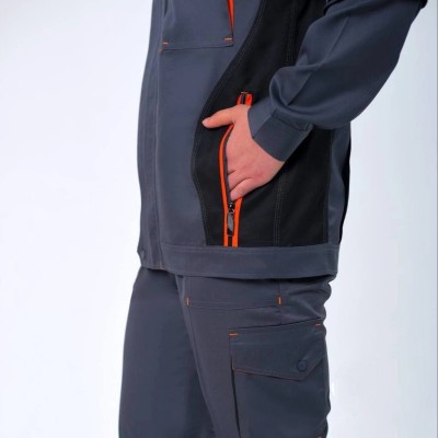 لباس کار پروشات مدل سپهر طوسی مشکی نارنجی