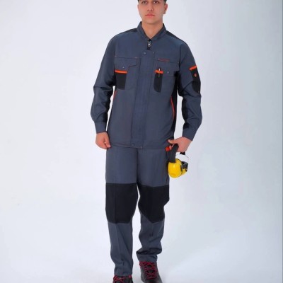 لباس کار پروشات مدل سهند طوسی مشکی نارنجی