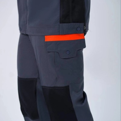 لباس کار پروشات مدل سهند طوسی مشکی نارنجی