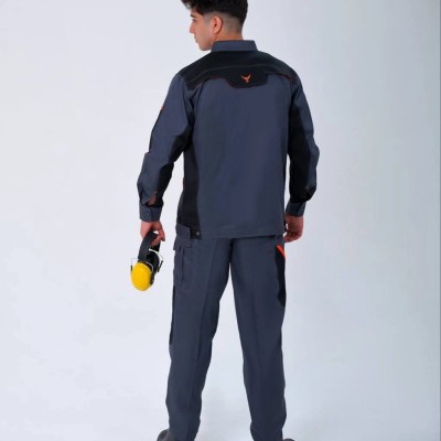 لباس کار پروشات مدل سهند طوسی مشکی نارنجی