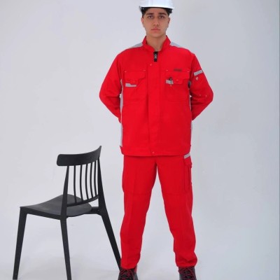 لباس کار پروشات مدل سهند قرمز استخوانی