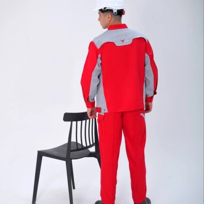 لباس کار پروشات مدل سهند قرمز استخوانی