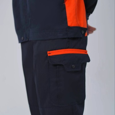 لباس کار پروشات مدل سهند سرمه‌ ای نارنجی