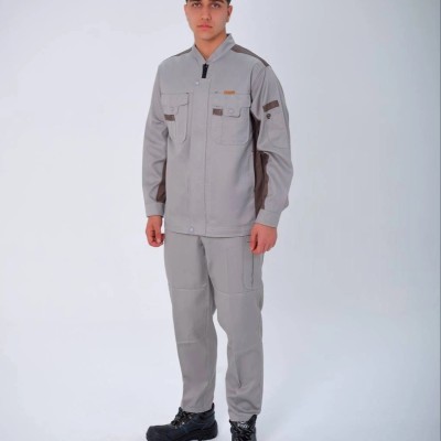 لباس کار پروشات مدل سهند استخوانی شکلاتی