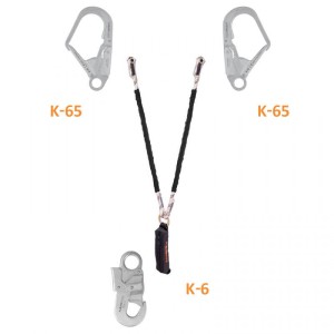 لنیارد طنابی دو قلاب شوک دار کایا سیفتی مدل E-3 B با قلاب K-65/K-6