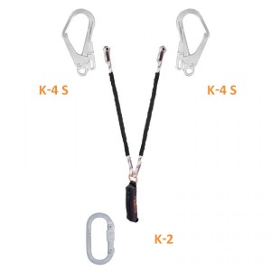 لنیارد طنابی دو قلاب شوک دار کایا سیفتی مدل E-3 B با قلاب K-4S/K-2