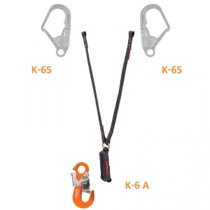لنیارد دو قلاب تسمه ای شوک دار کایا سیفتی مدل E-3 W با قلاب K-65/K-6A