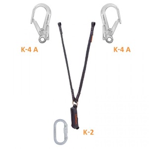 لنیارد دو قلاب تسمه ای شوک دار کایا سیفتی مدل E-3 W با قلاب K-4A/K-2