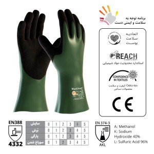 دستکش ATG مدل ضد اسید و ضد برش مکسی کم کات