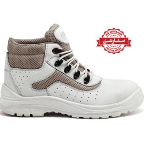 پوتین ایمنی ارک مدل ریما چرم سفید (فروش عمده)