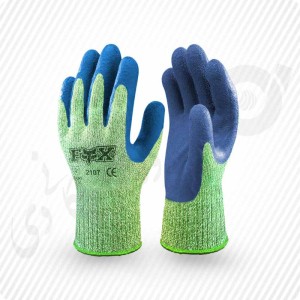 دستکش ایمنی ضد برش کف مواد لاتکس FOX کد: 2107