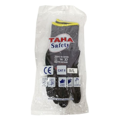 دستکش ایمنی TAHA مدل کف فوم نیتریل کد N2501