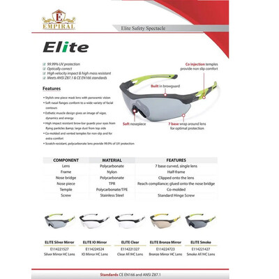 عینک ایمنی امپیرال مدل ELITTE