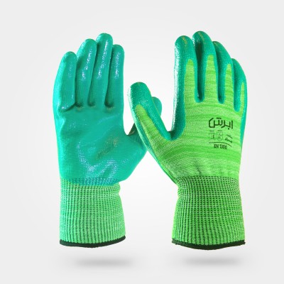 دستکش نیتریل ارگونومیک ابرش مدل EN1300