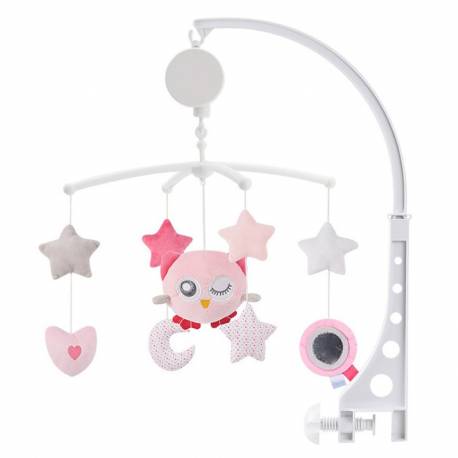 آویز تخت موزیکال طرح جغد صورتی کونیگ کیدز Konig kids