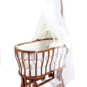 تخت و گهواره نوزادی تمام چوب بیضی  bebetto