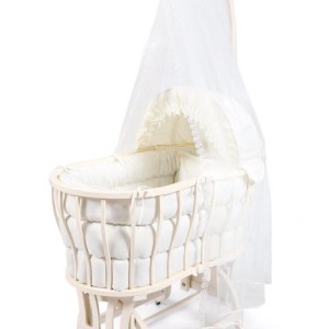 تخت چوبی و گهواره نوزادی تمام چوب بیضی chipolino