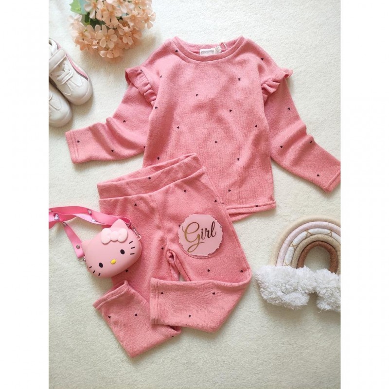 ست بلوز شلوار بافت قلبی