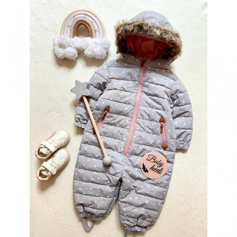 کاپشن سرهمی طوسی قلبی