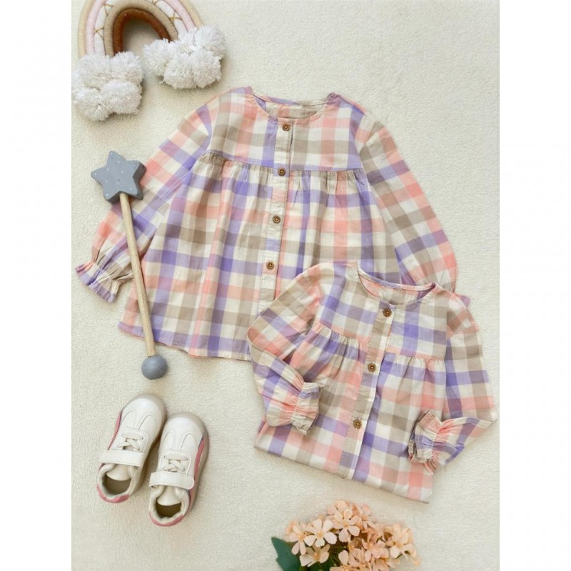 شومیز چهارخونه رنگی