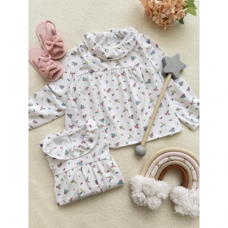 شومیز گل گلی یقه چیندار