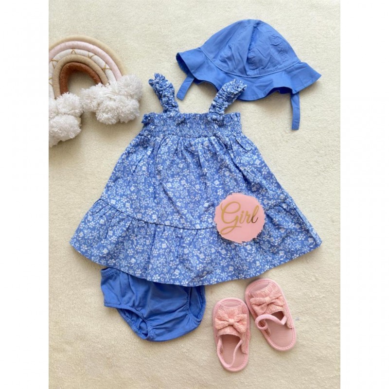 سه تکه گل آبی