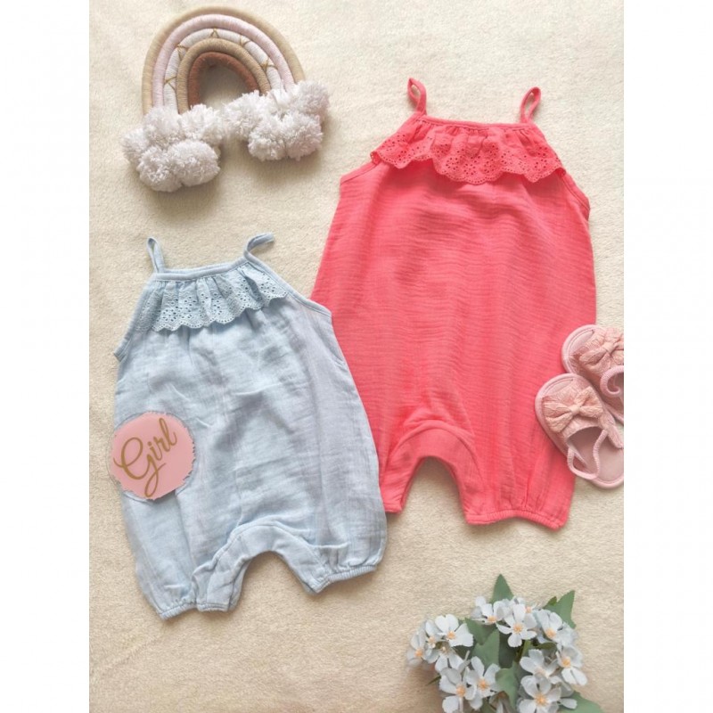 رامپر موسلین با تور خامه دوزی