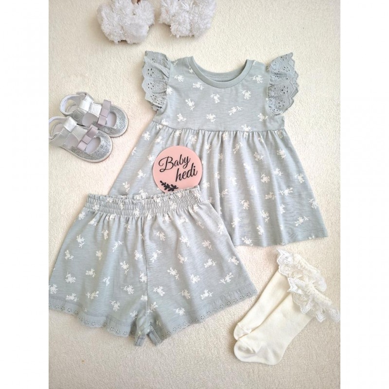 ست تاپ و شلوارک گیپوردار