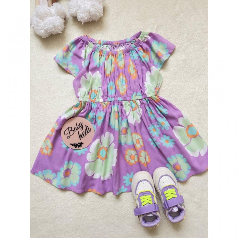 پیراهن مجلسی نخی بنفش