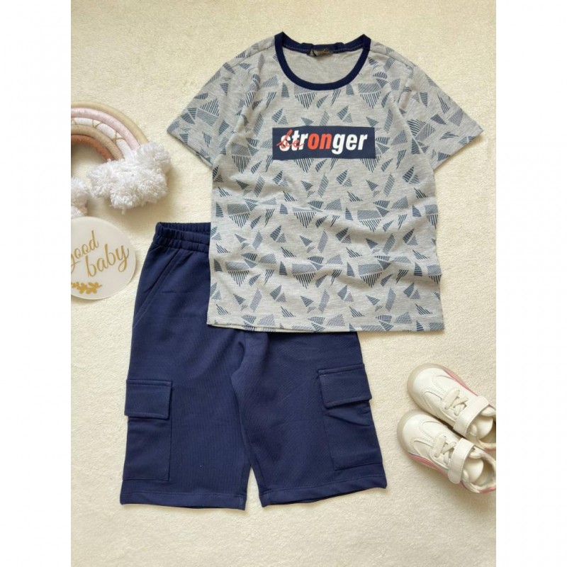 ست تیشرت شلوارک ترک جیبدار