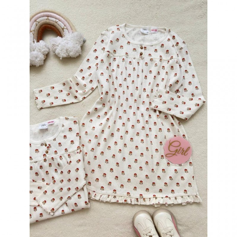 پیراهن گلدار سوزنی