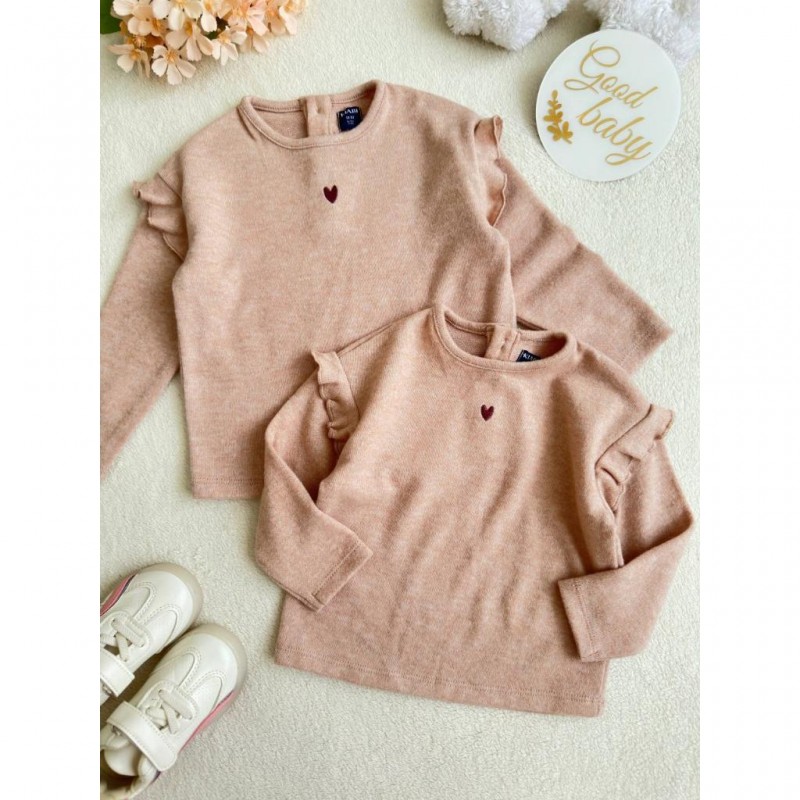 بلوز بافت با گلدوزی قلب