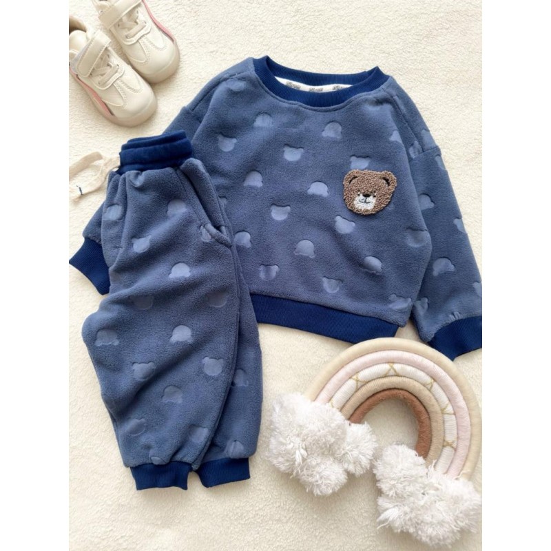 ست بلوز شلوار فوتر آبی