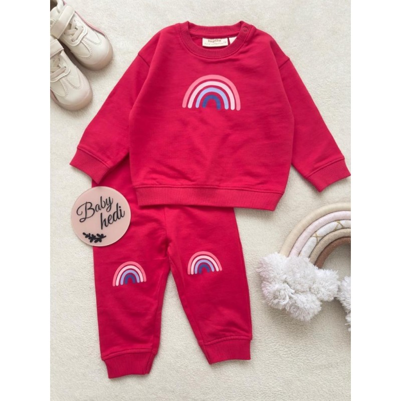 ست بلوز شلوار سرخابی رنگین کمان